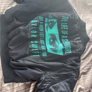 Black Taylor Swift The Life of A Showgirl Bomber  Jacket
